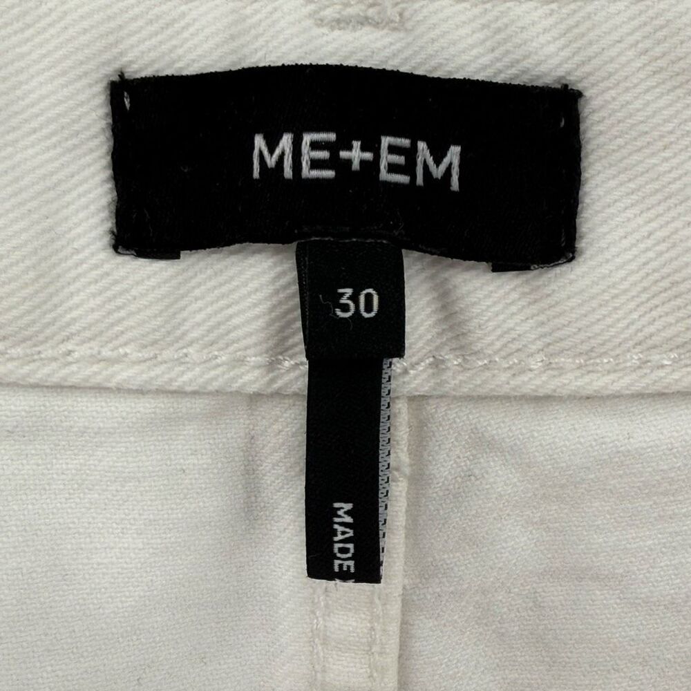 ME+EM A-Line Frayed Denim Shorts High Rise 100% Cotton Women Size 30 White - Picture 4 of 9